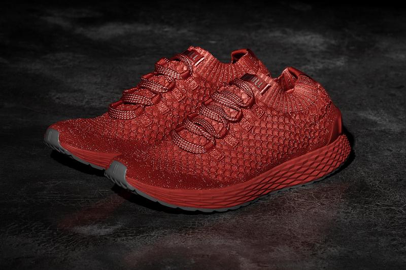 Men's Nobull Bright Reflective Knit Running Shoes Red | SG R2126V